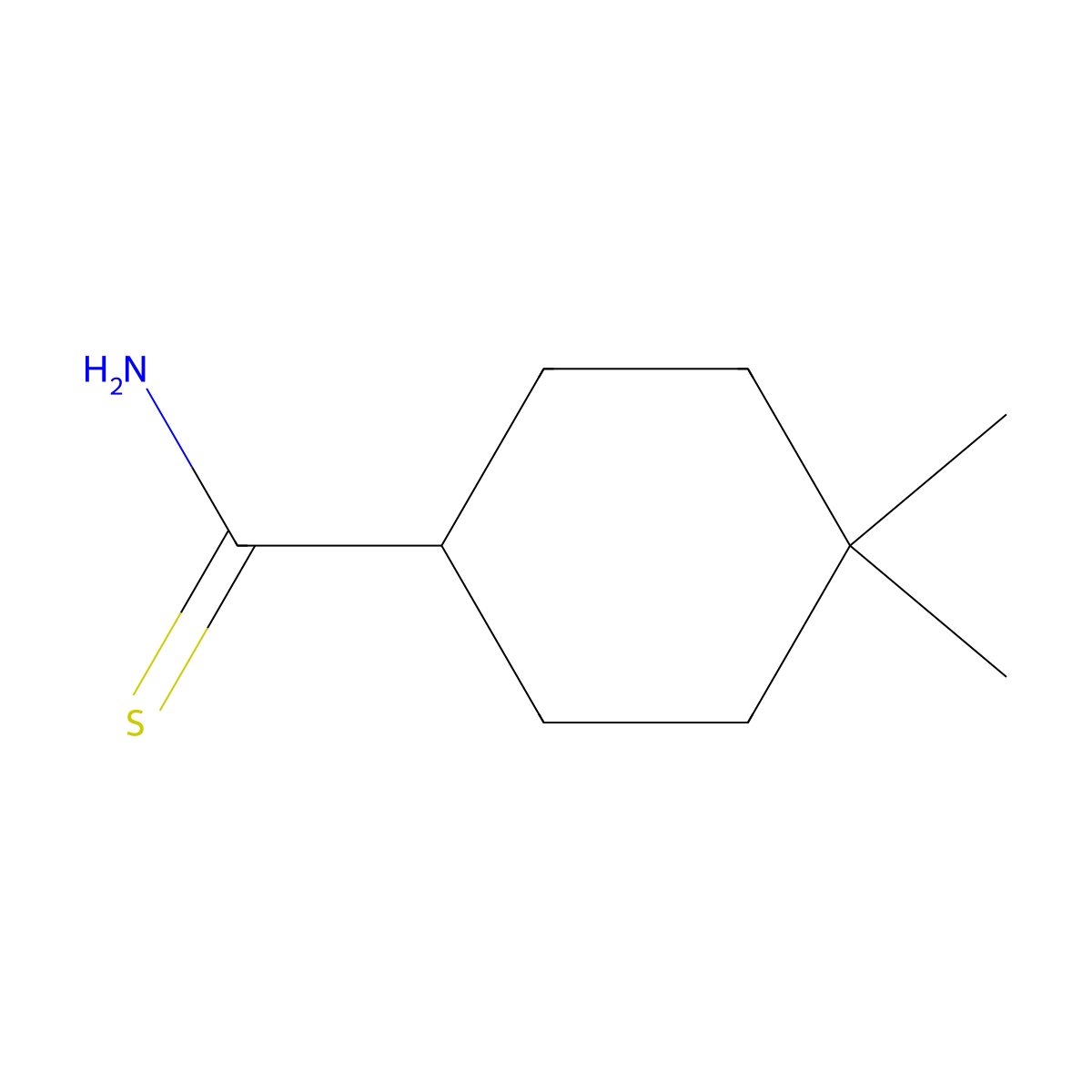 4,4-Dimethylcyclohexane-1-carbothioamide molecular structure, CAS 1487937-82-5
