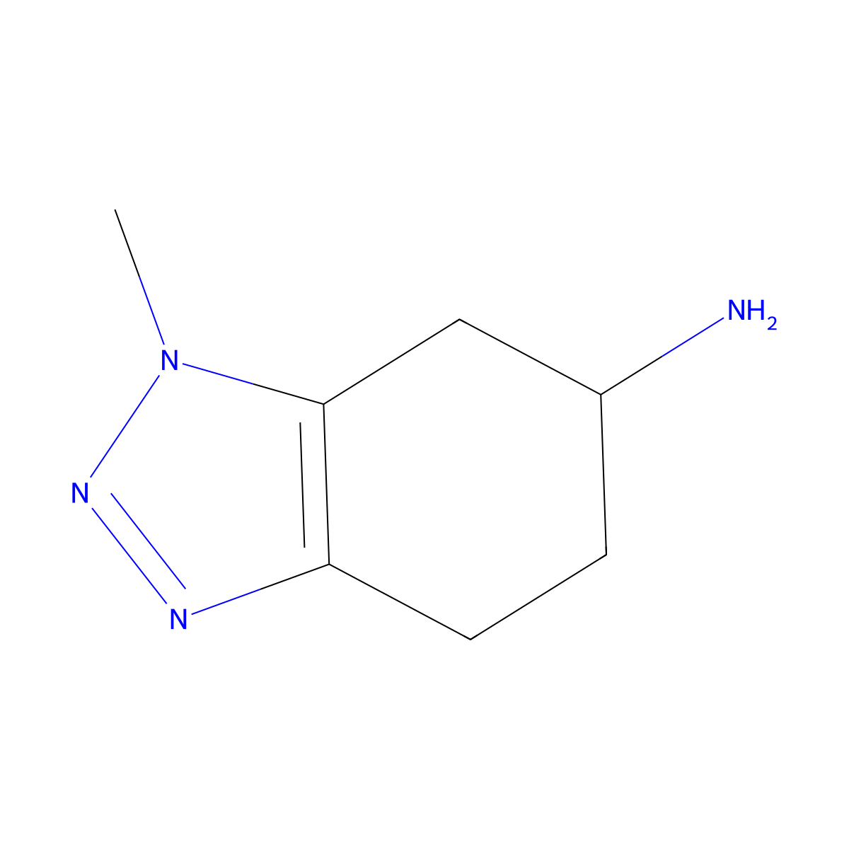 1-methyl-4,5,6,7-tetrahydro-1H-1,2,3-benzotriazol-6-amine molecular structure, CAS 1487952-37-3