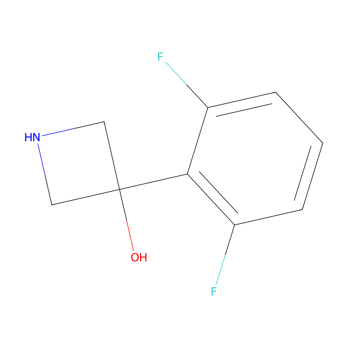 3-(2,6-Difluorophenyl)azetidin-3-ol molecular structure, CAS 1487953-63-8