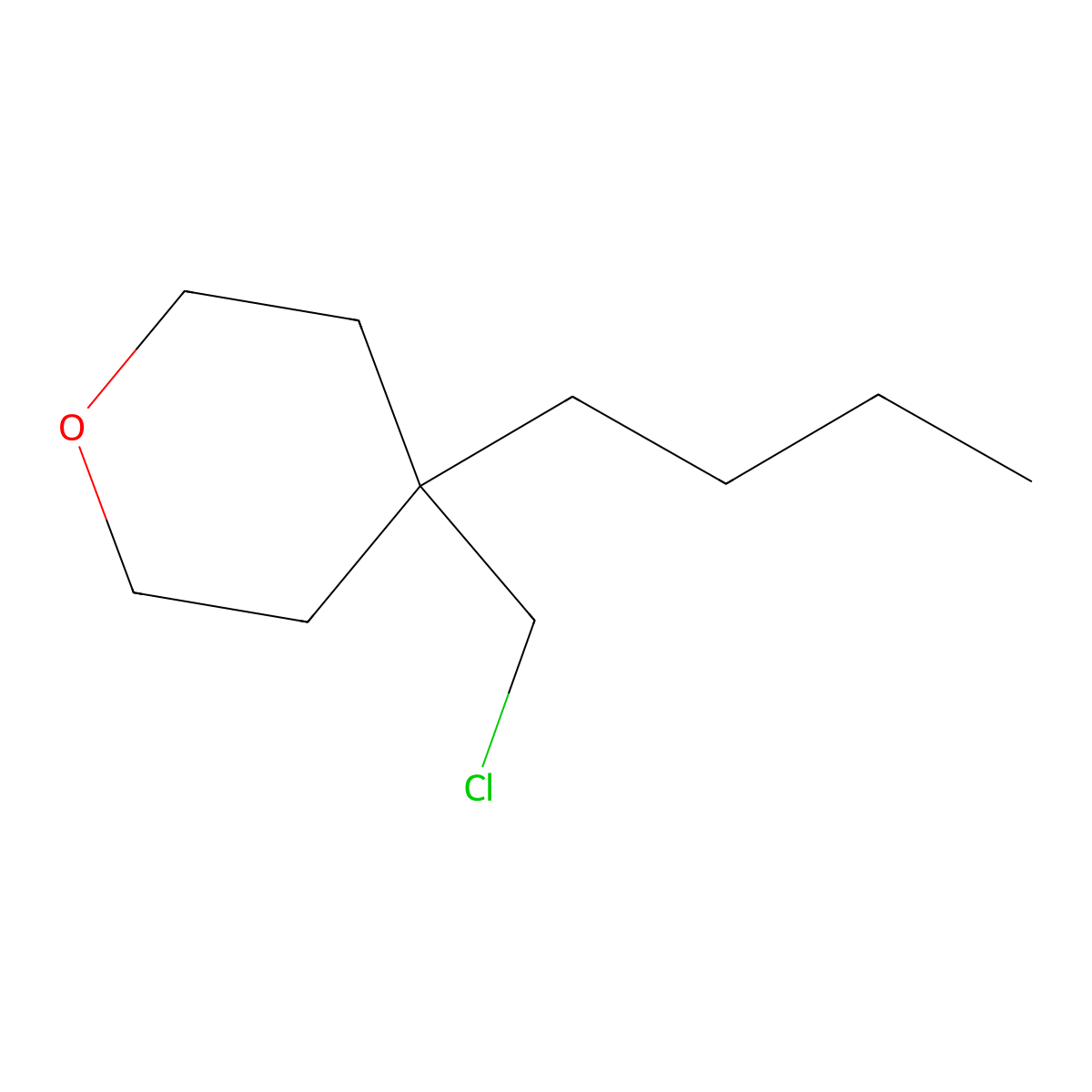 4-Butyl-4-(chloromethyl)oxane molecular structure, CAS 1487955-30-5