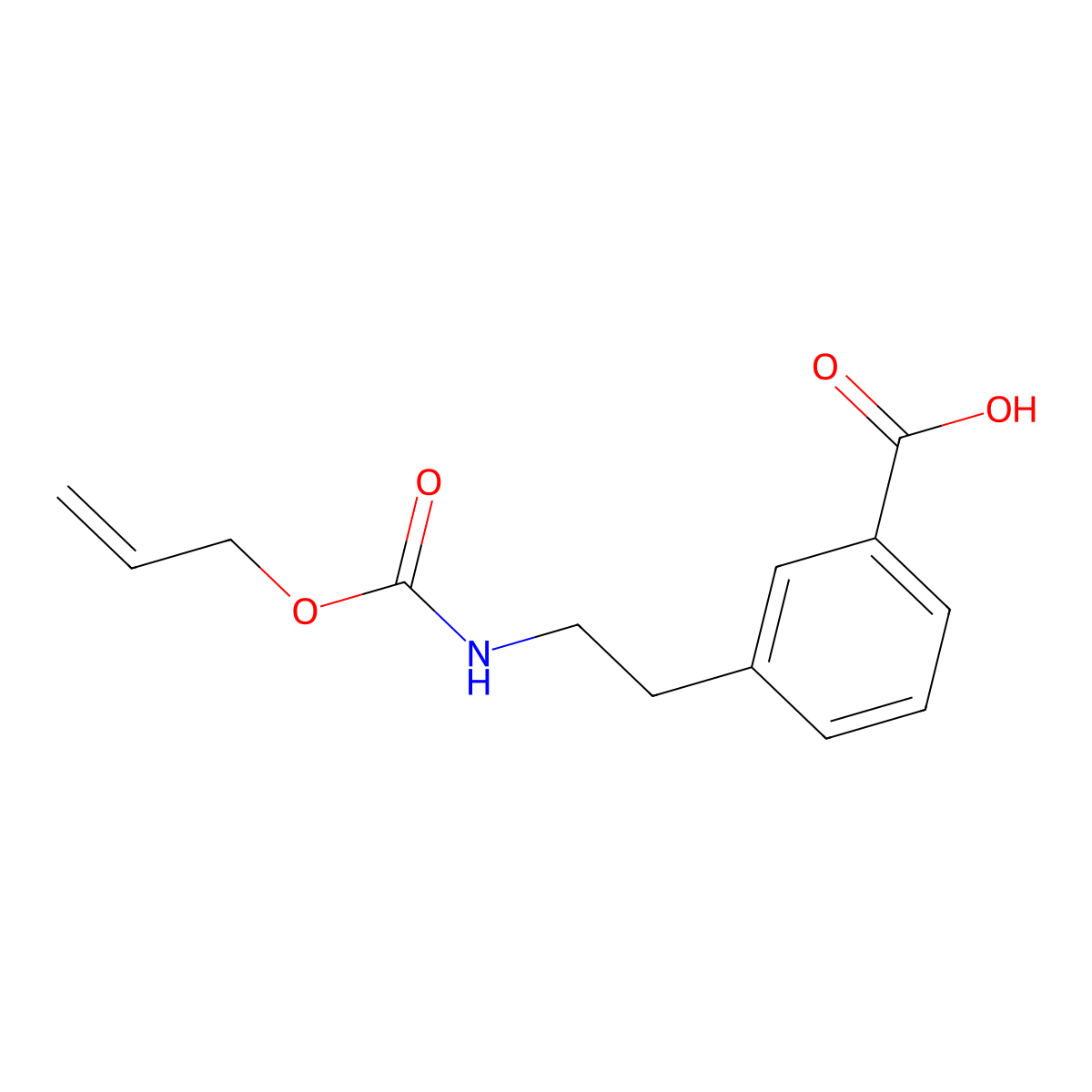 3-(2-{[(Prop-2-en-1-yloxy)carbonyl]amino}ethyl)benzoic acid molecular structure, CAS 1487955-35-0