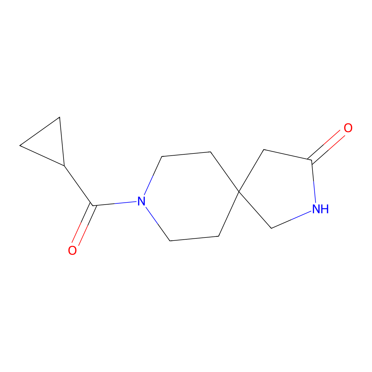8-(Cyclopropanecarbonyl)-2,8-diazaspiro[4.5]decan-3-one molecular structure, CAS 1487964-96-4