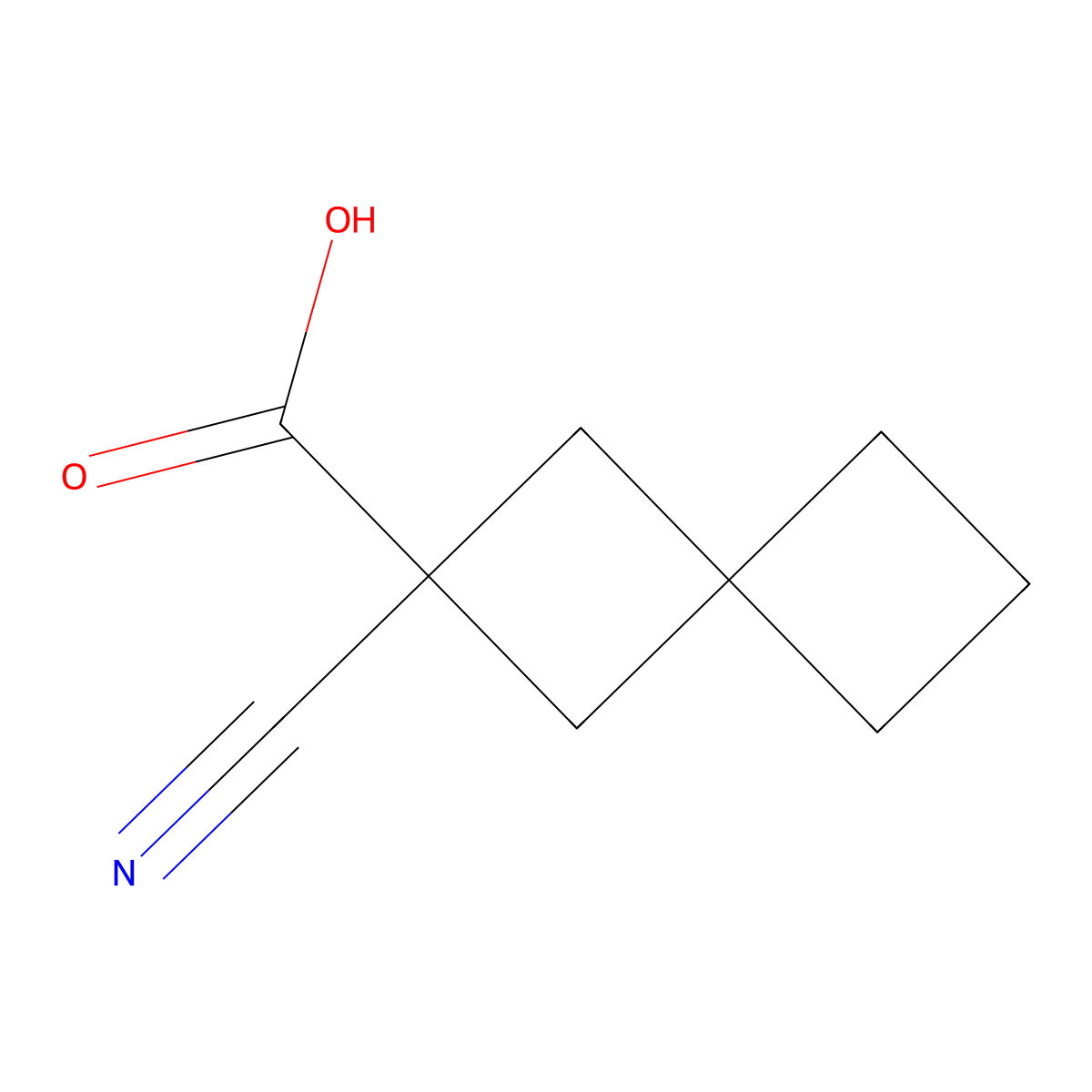 2-Cyanospiro[3.3]heptane-2-carboxylic acid molecular structure, CAS 1487965-23-0