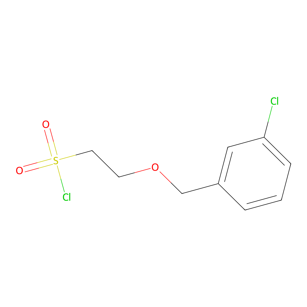 2-((3-Chlorobenzyl)oxy)ethane-1-sulfonyl chloride molecular structure, CAS 1487972-61-1