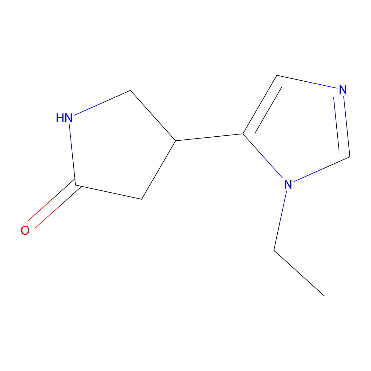 4-(1-ethyl-1H-imidazol-5-yl)pyrrolidin-2-one molecular structure, CAS 1487975-35-8