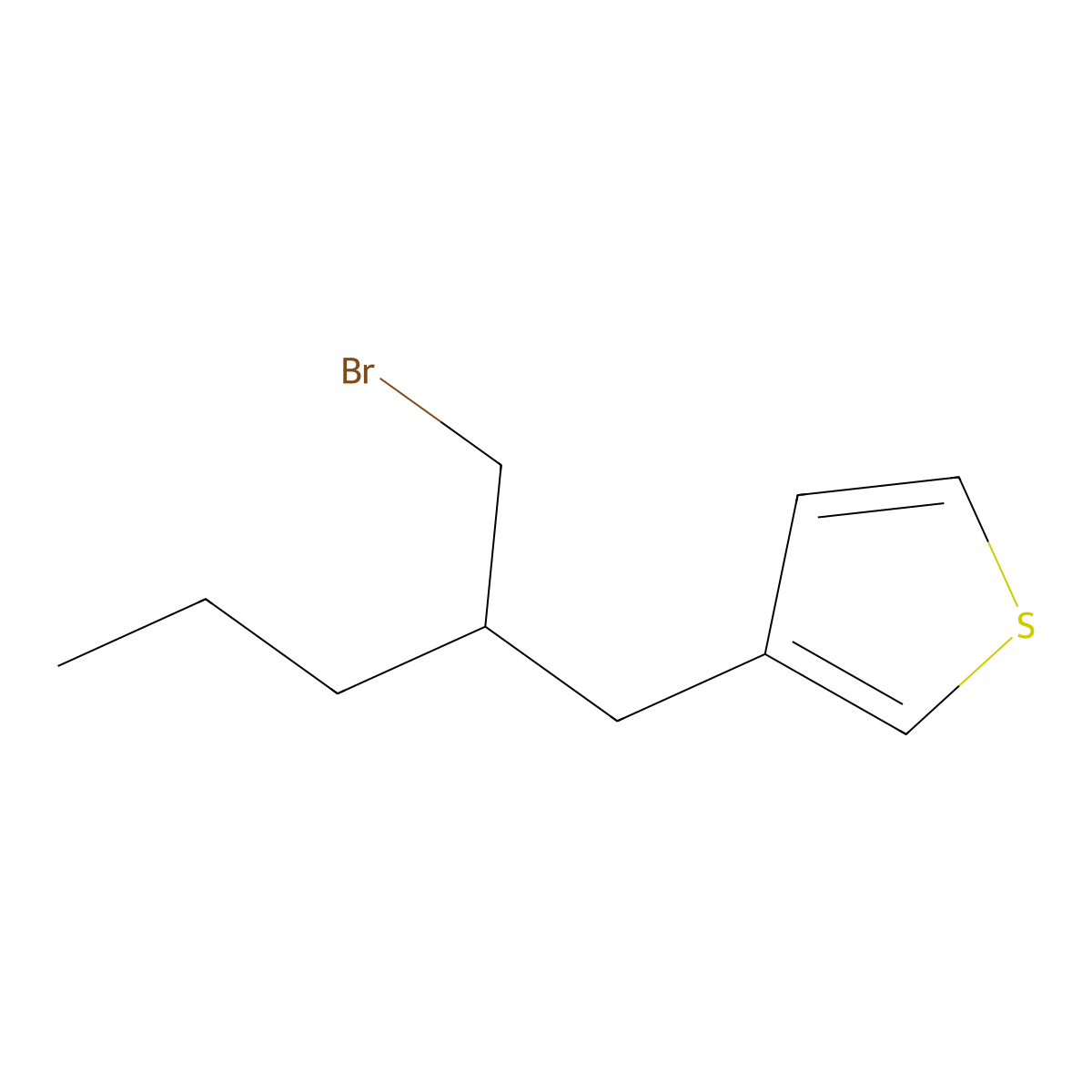 3-(2-(Bromomethyl)pentyl)thiophene molecular structure, CAS 1487998-12-8