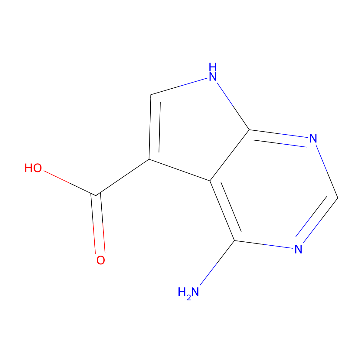 4-Amino-7H-pyrrolo[2,3-D]pyrimidine-5-carboxylic acid molecular structure, CAS 1488-48-8