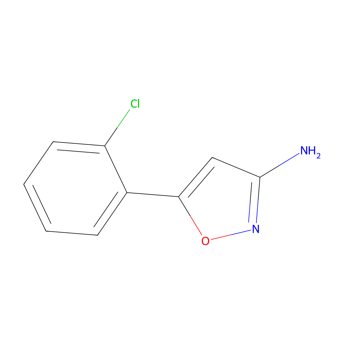 5-(2-Chlorophenyl)-1,2-oxazol-3-amine molecular structure, CAS 1488001-18-8