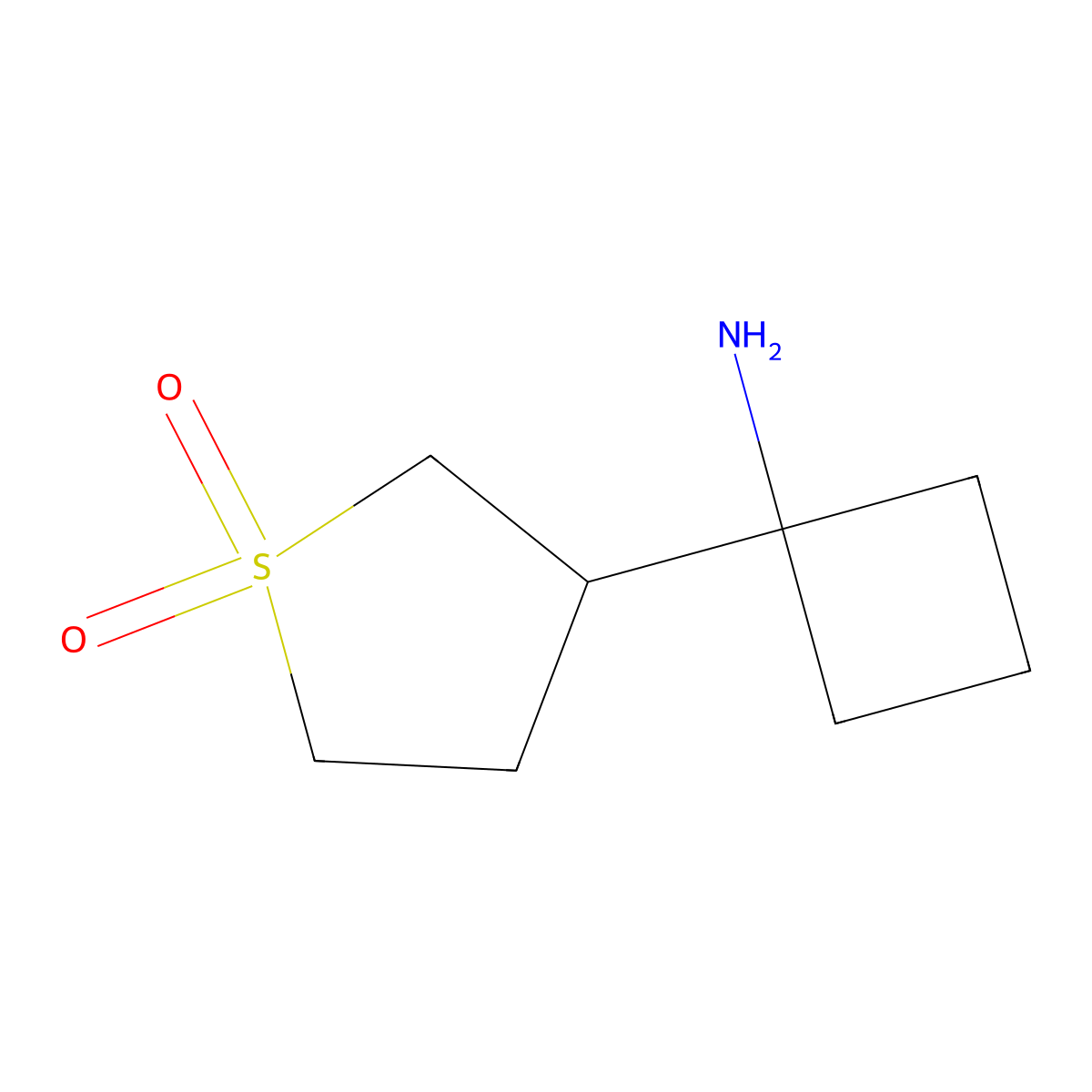 3-(1-Aminocyclobutyl)tetrahydrothiophene 1,1-dioxide molecular structure, CAS 1488004-74-5