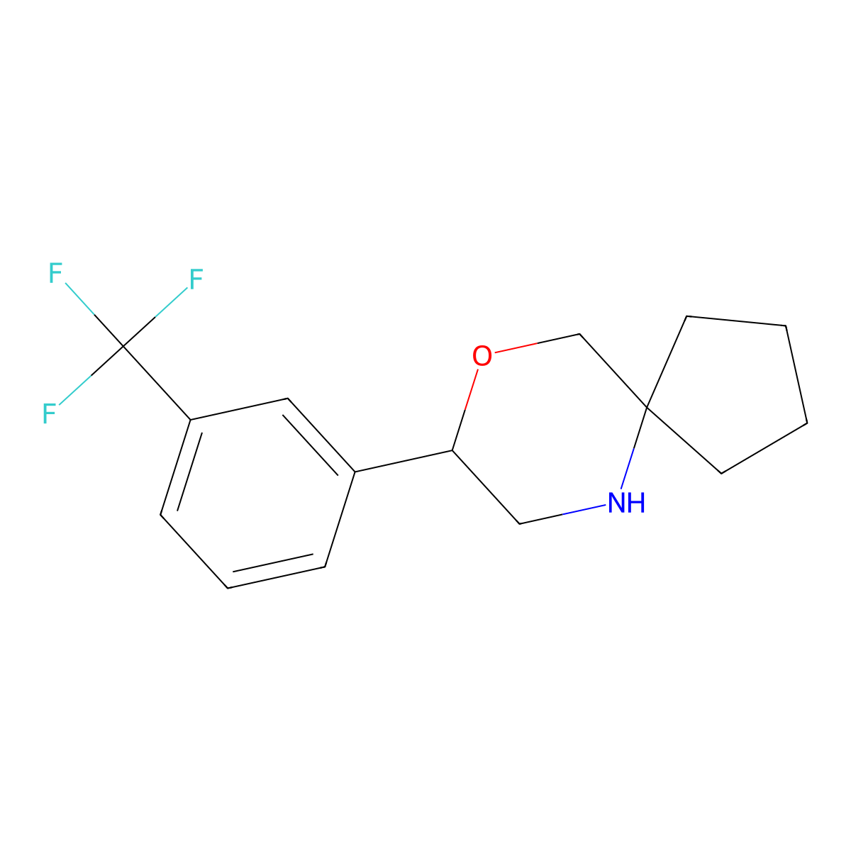 8-[3-(Trifluoromethyl)phenyl]-9-oxa-6-azaspiro[4.5]decane molecular structure, CAS 1488005-16-8