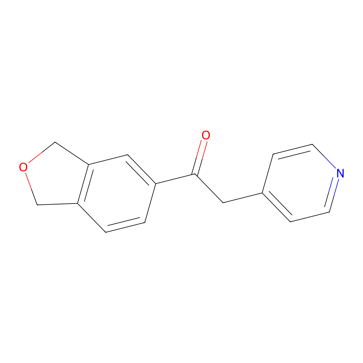 1-(1,3-Dihydro-2-benzofuran-5-yl)-2-(pyridin-4-yl)ethan-1-one molecular structure, CAS 1488005-91-9