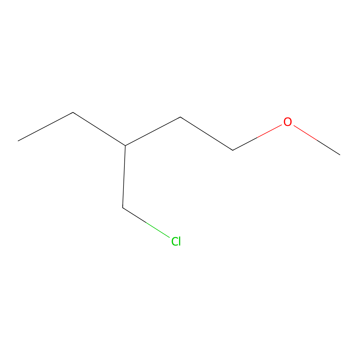 3-(Chloromethyl)-1-methoxypentane molecular structure, CAS 1488020-12-7