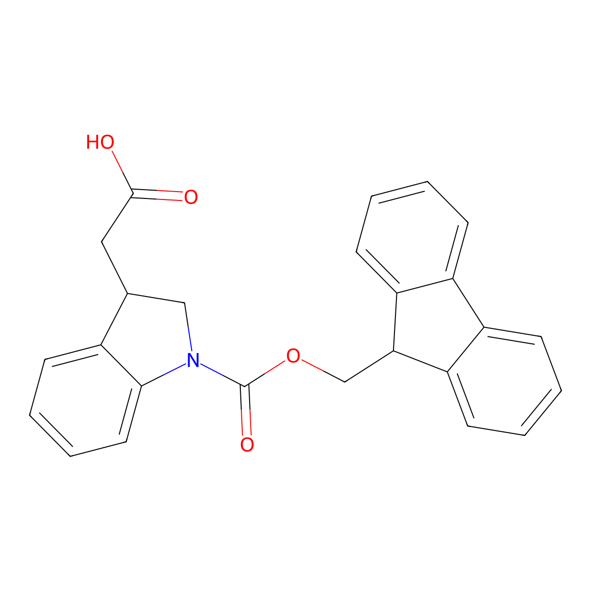 2-(1-{[(9H-fluoren-9-yl)methoxy]carbonyl}-2,3-dihydro-1H-indol-3-yl)acetic acid molecular structure, CAS 1488022-26-9