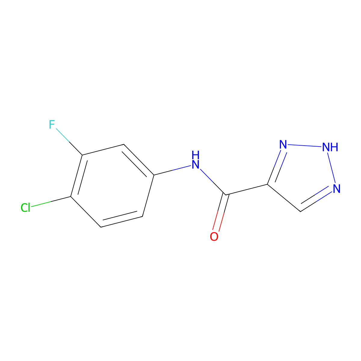 N-(4-chloro-3-fluorophenyl)-1H-1,2,3-triazole-5-carboxamide molecular structure, CAS 1488023-83-1