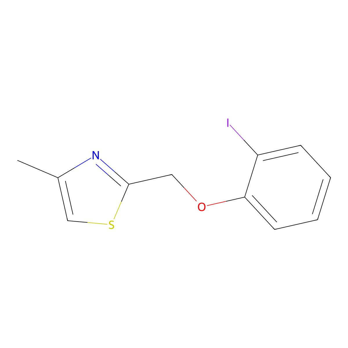 2-((2-Iodophenoxy)methyl)-4-methylthiazole molecular structure, CAS 1488028-46-1