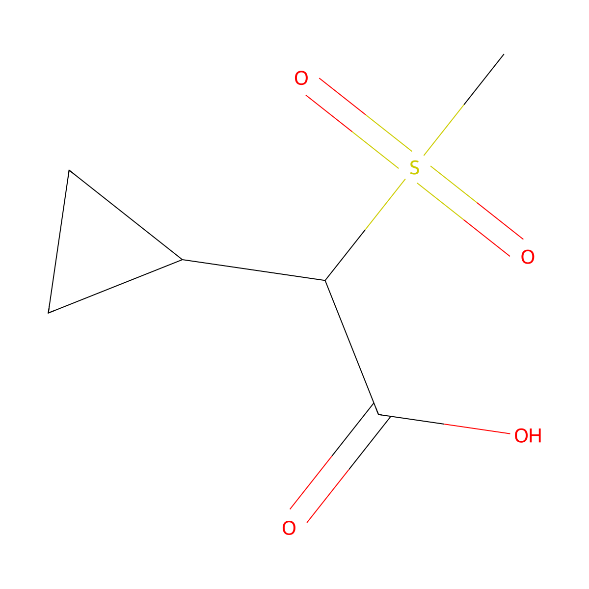 2-Cyclopropyl-2-methanesulfonylaceticacid molecular structure, CAS 1488033-28-8