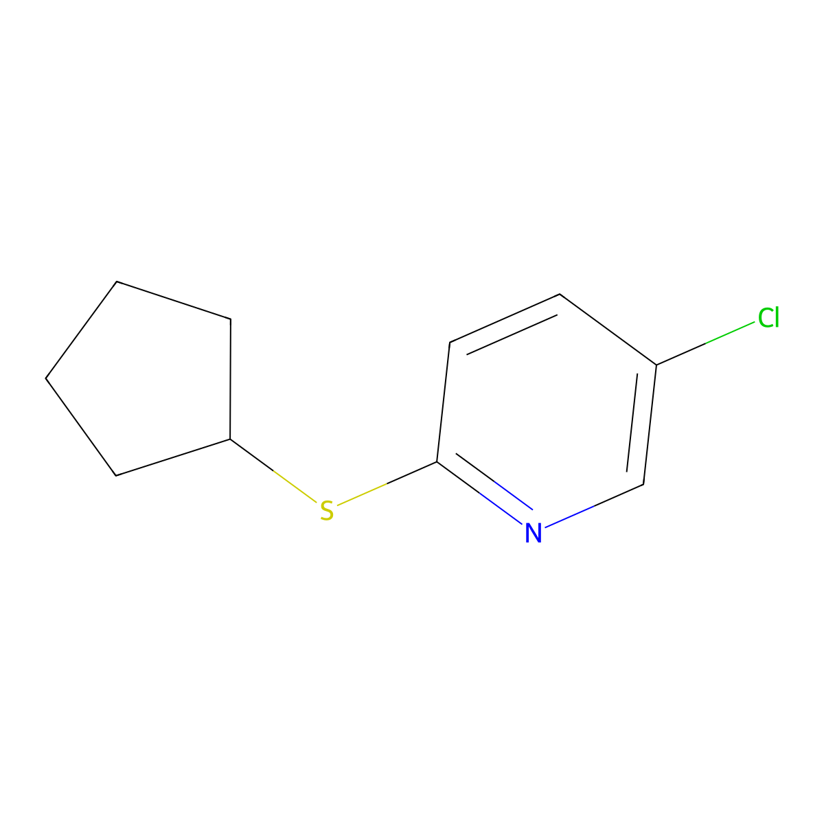 5-Chloro-2-(cyclopentylsulfanyl)pyridine molecular structure, CAS 1488038-28-3