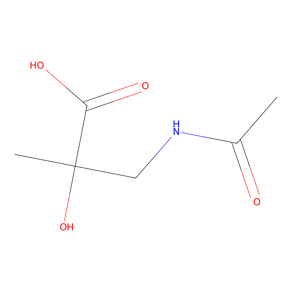 3-Acetamido-2-hydroxy-2-methylpropanoic acid molecular structure, CAS 1488067-08-8