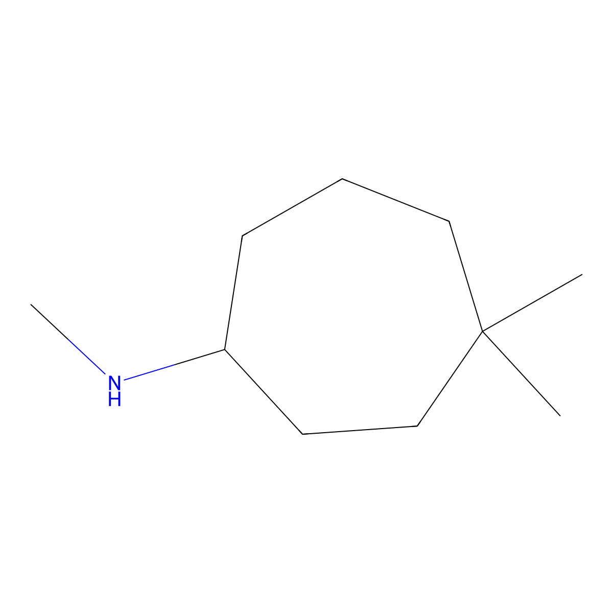 N,4,4-trimethylcycloheptan-1-amine molecular structure, CAS 1488096-43-0
