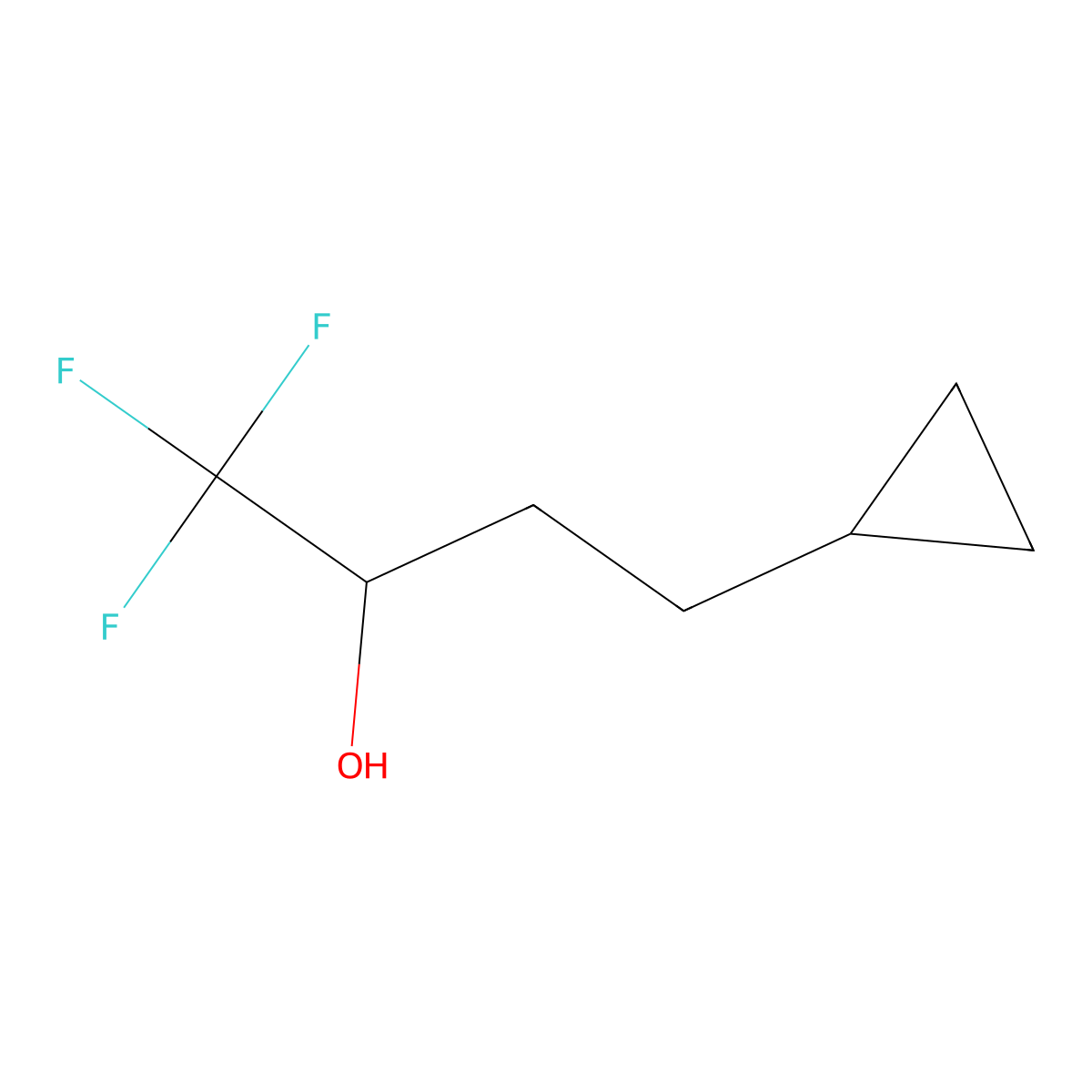 4-Cyclopropyl-1,1,1-trifluorobutan-2-ol molecular structure, CAS 1488107-15-8
