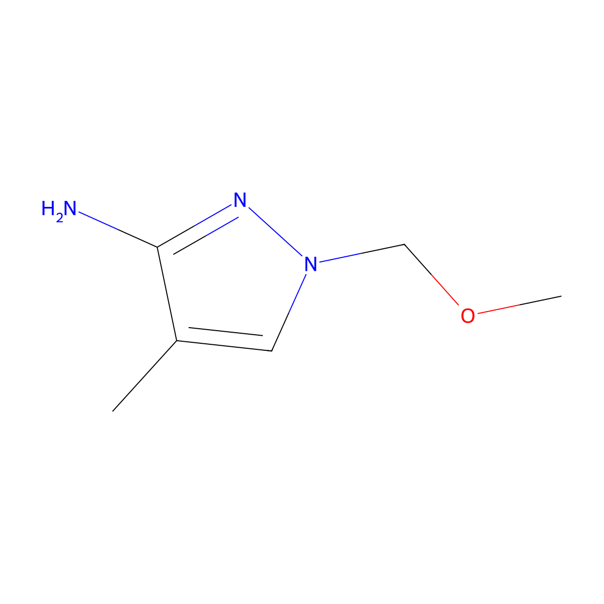 1-(Methoxymethyl)-4-methyl-1H-pyrazol-3-amine molecular structure, CAS 1488107-55-6