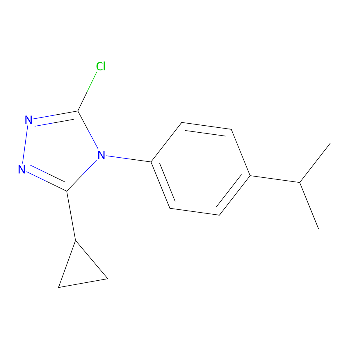 3-Chloro-5-cyclopropyl-4-(4-propan-2-ylphenyl)-1,2,4-triazole molecular structure, CAS 1488110-33-3
