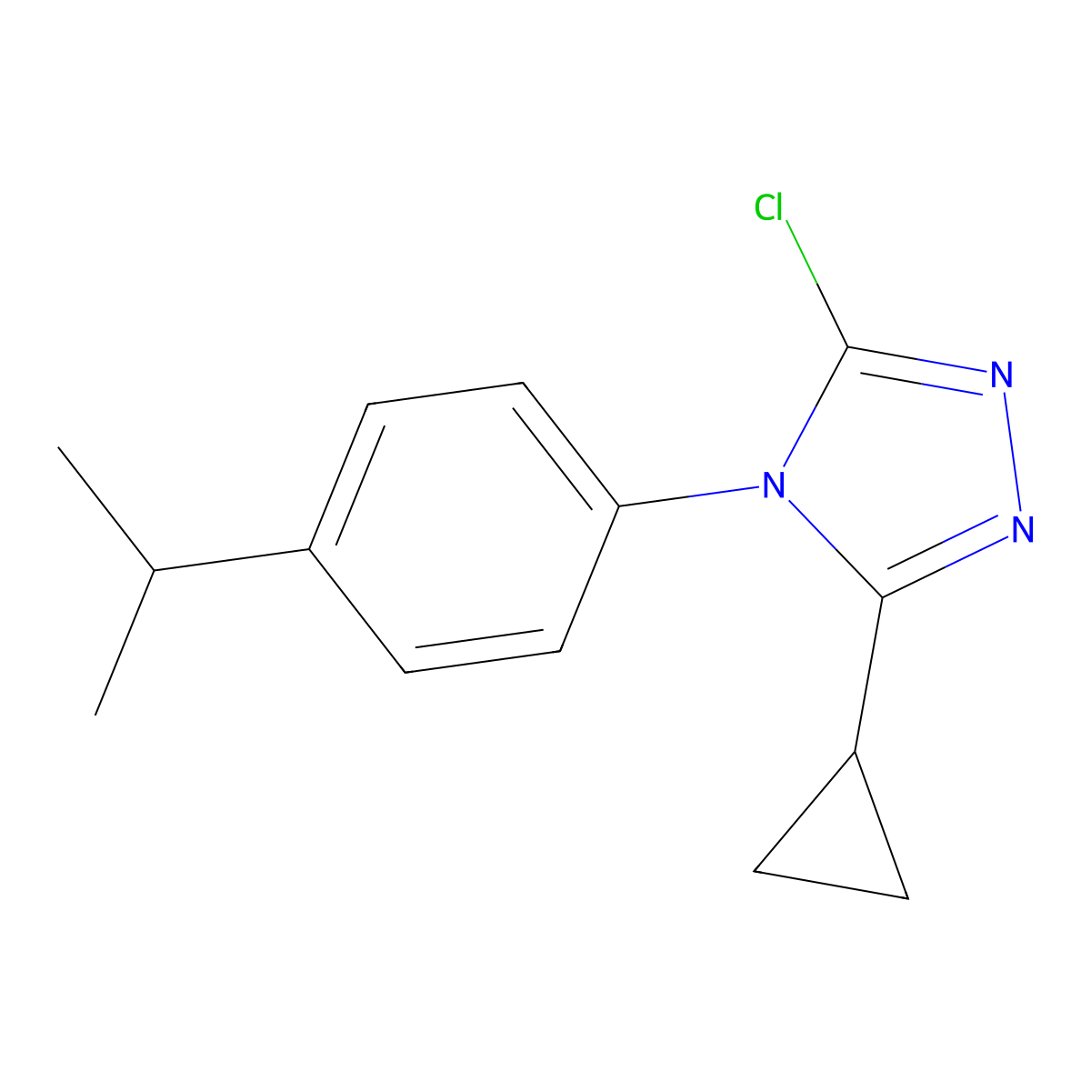 3-Chloro-5-cyclopropyl-4-(4-propan-2-ylphenyl)-1,2,4-triazole molecular structure, CAS 1488110-33-3