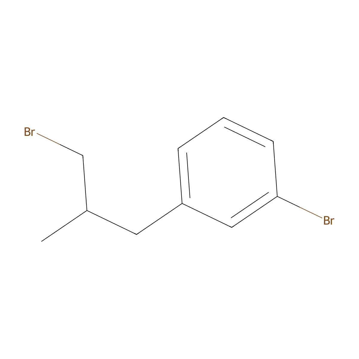 1-Bromo-3-(3-bromo-2-methylpropyl)benzene molecular structure, CAS 1488117-49-2