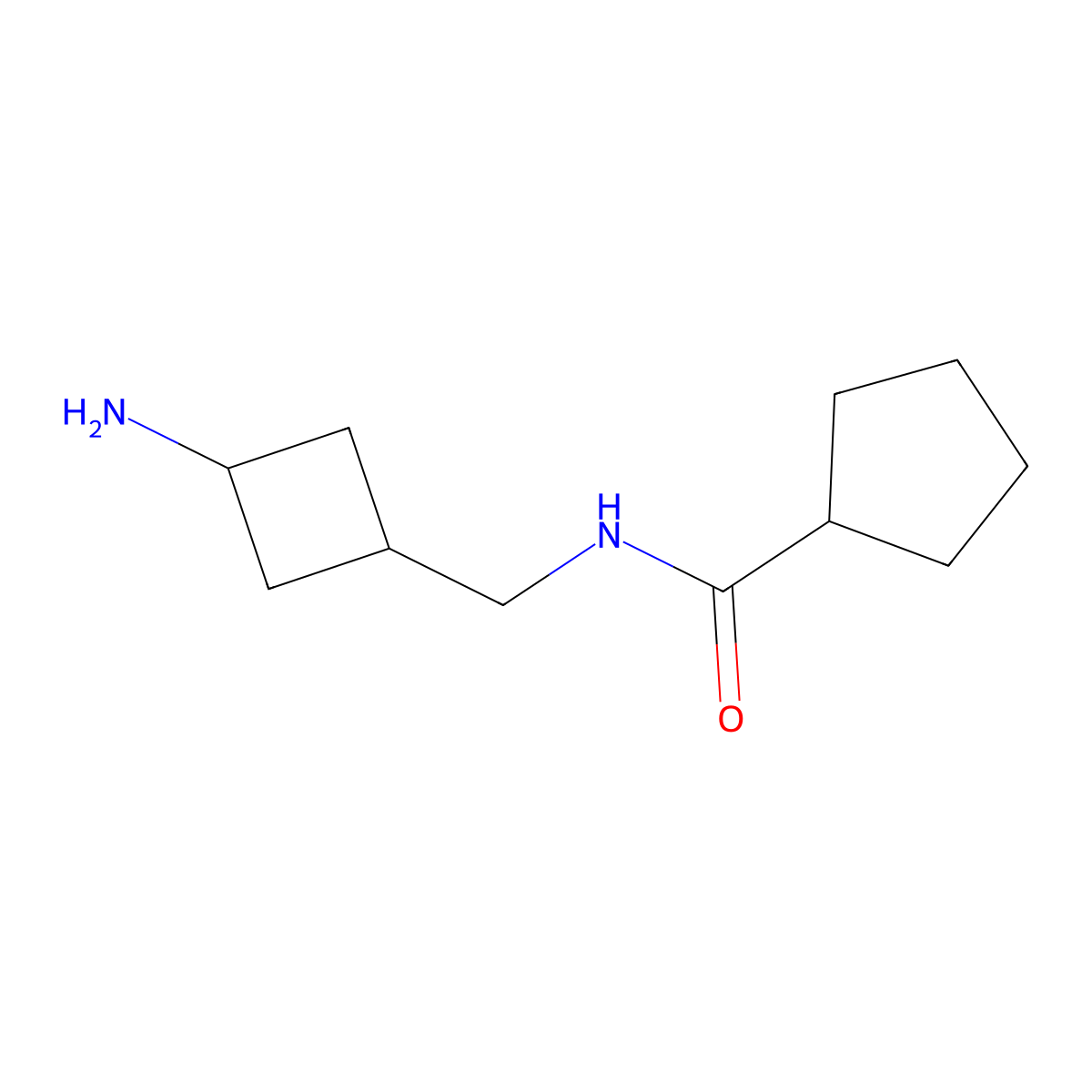 N-[(3-aminocyclobutyl)methyl]cyclopentanecarboxamide molecular structure, CAS 1488118-95-1