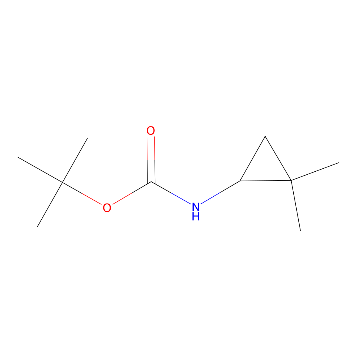tert-Butyl 2,2-dimethylcyclopropylcarbamate molecular structure, CAS 1488132-04-2