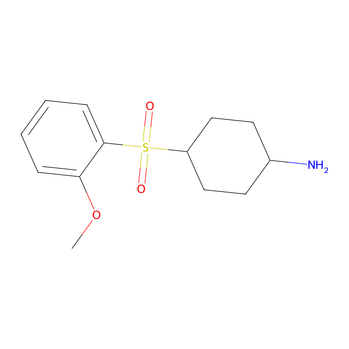 4-(2-Methoxybenzenesulfonyl)cyclohexan-1-amine molecular structure, CAS 1488133-10-3