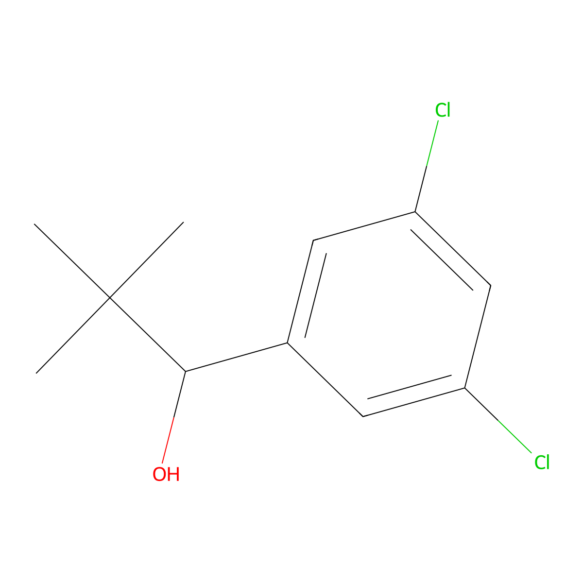 1-(3,5-Dichlorophenyl)-2,2-dimethylpropan-1-ol molecular structure, CAS 1488145-61-4