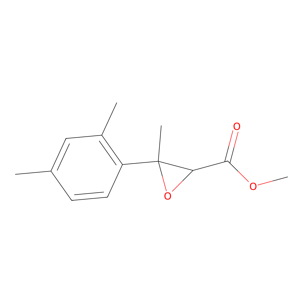 Methyl 3-(2,4-dimethylphenyl)-3-methyloxirane-2-carboxylate molecular structure, CAS 1488148-95-3