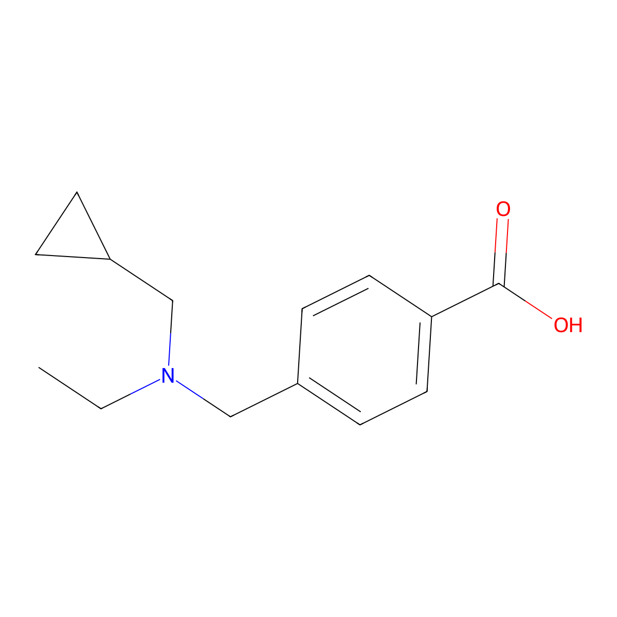 4-{[(Cyclopropylmethyl)(ethyl)amino]methyl}benzoic acid molecular structure, CAS 1488164-21-1
