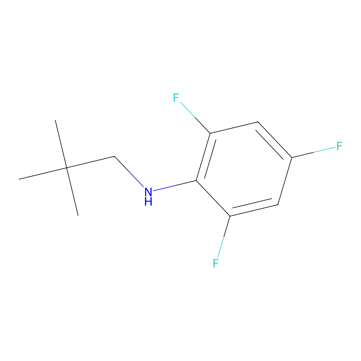 N-(2,2-Dimethylpropyl)-2,4,6-trifluorobenzenamine molecular structure, CAS 1488167-83-4