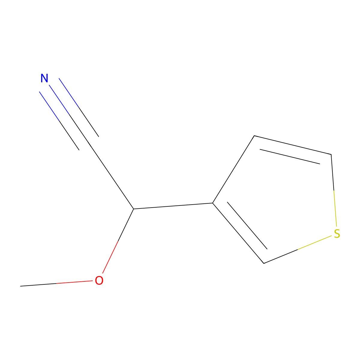 2-Methoxy-2-(thiophen-3-yl)acetonitrile molecular structure, CAS 1488221-37-9