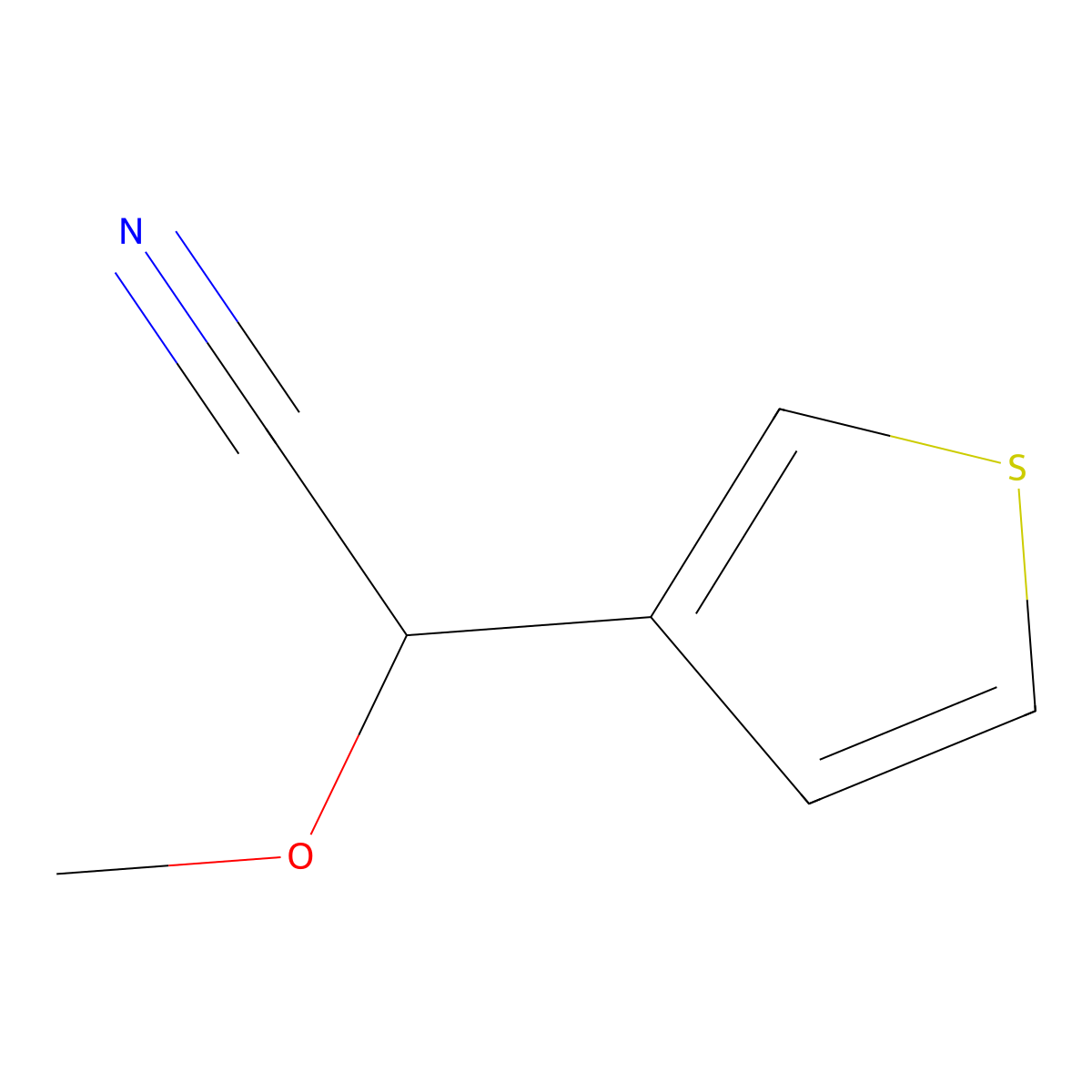 2-Methoxy-2-(thiophen-3-yl)acetonitrile molecular structure, CAS 1488221-37-9