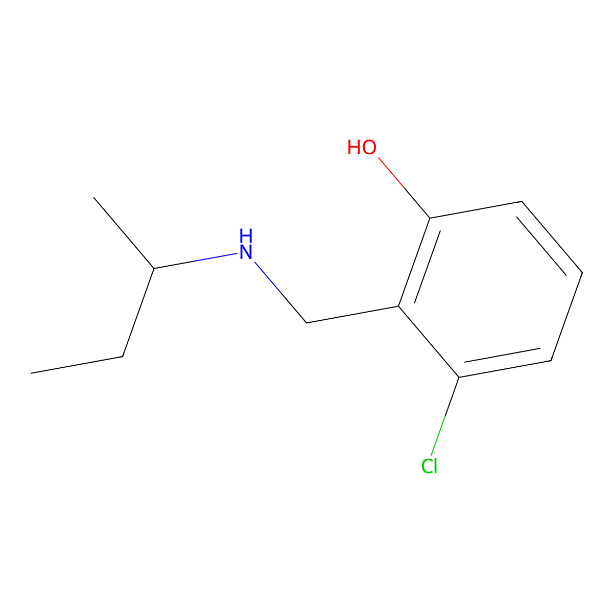 2-{[(Butan-2-yl)amino]methyl}-3-chlorophenol molecular structure, CAS 1488230-39-2
