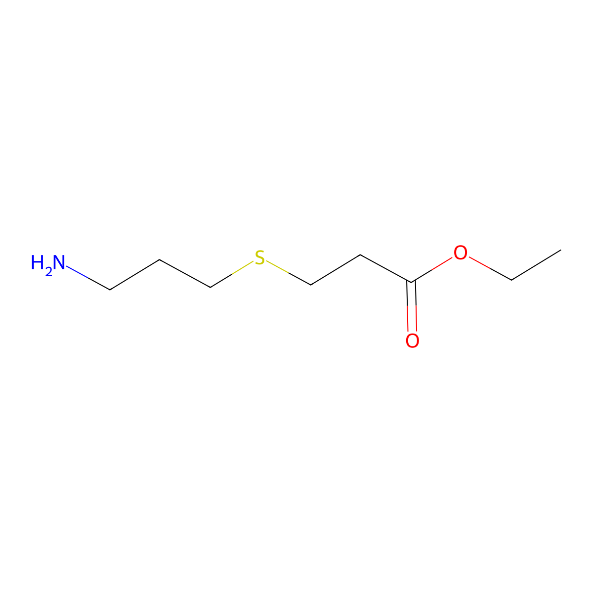 Ethyl 3-((3-aminopropyl)thio)propanoate molecular structure, CAS 1488250-82-3