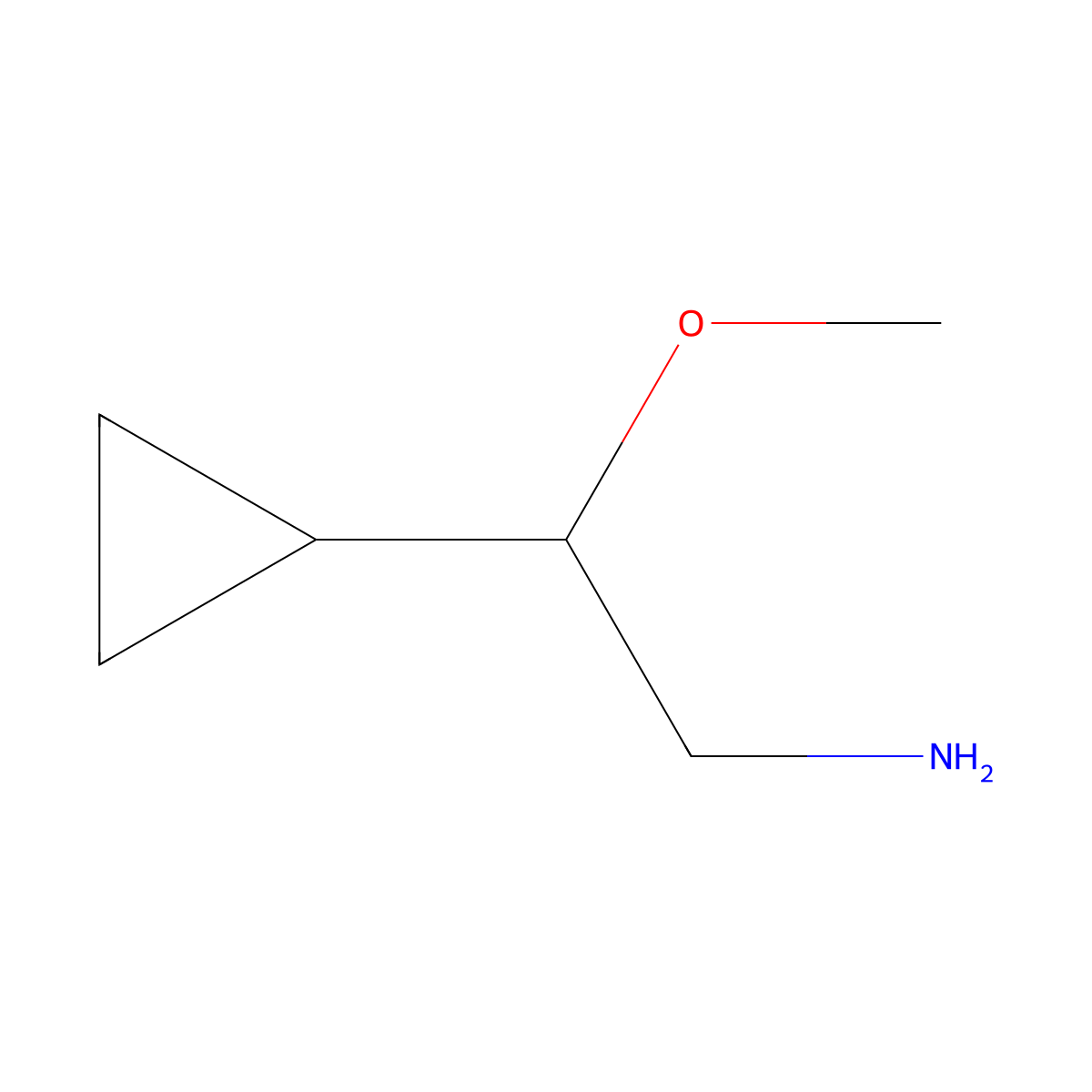 2-Cyclopropyl-2-methoxyethan-1-amine molecular structure, CAS 1488263-56-4