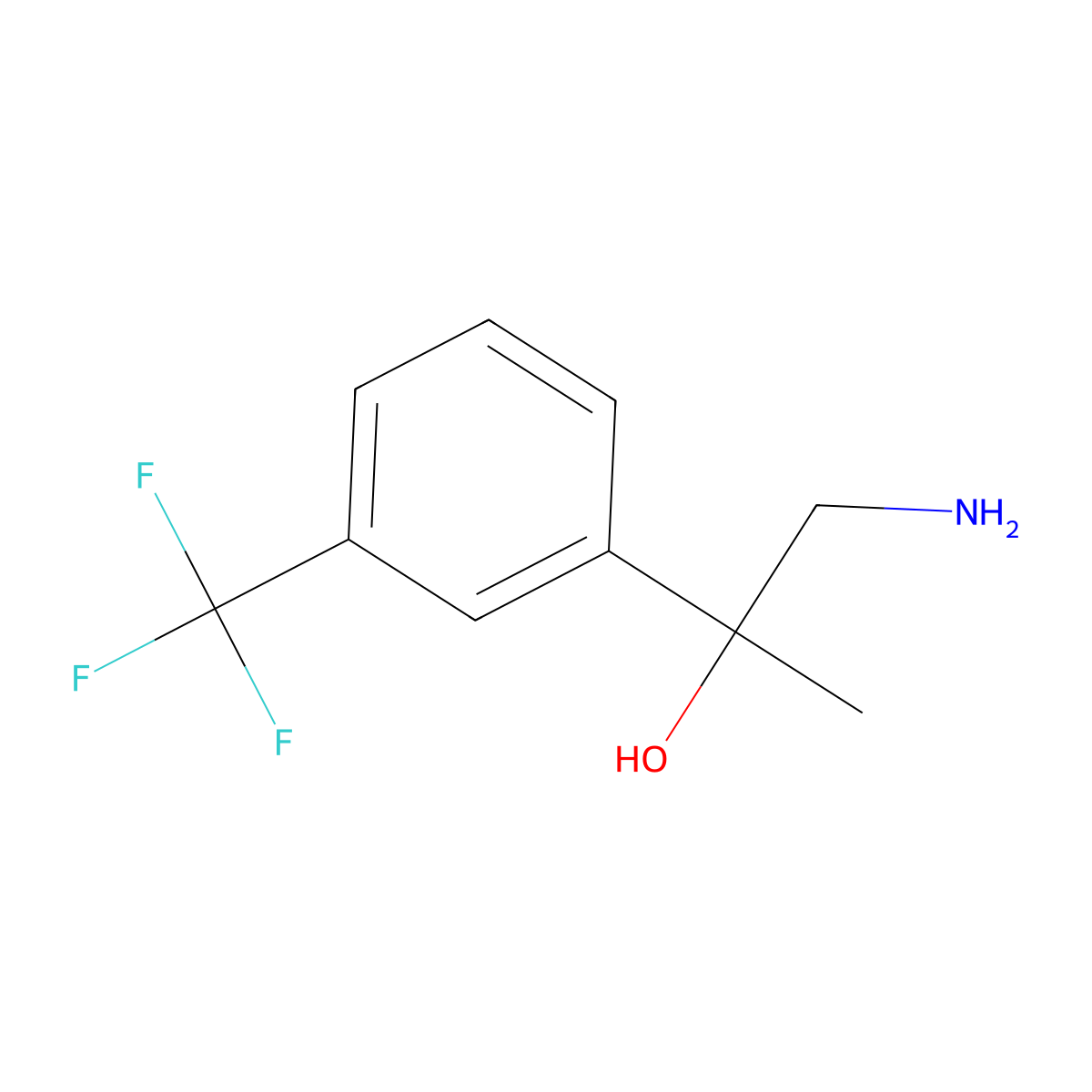 1-Amino-2-(3-(trifluoromethyl)phenyl)propan-2-ol molecular structure, CAS 1488266-93-8