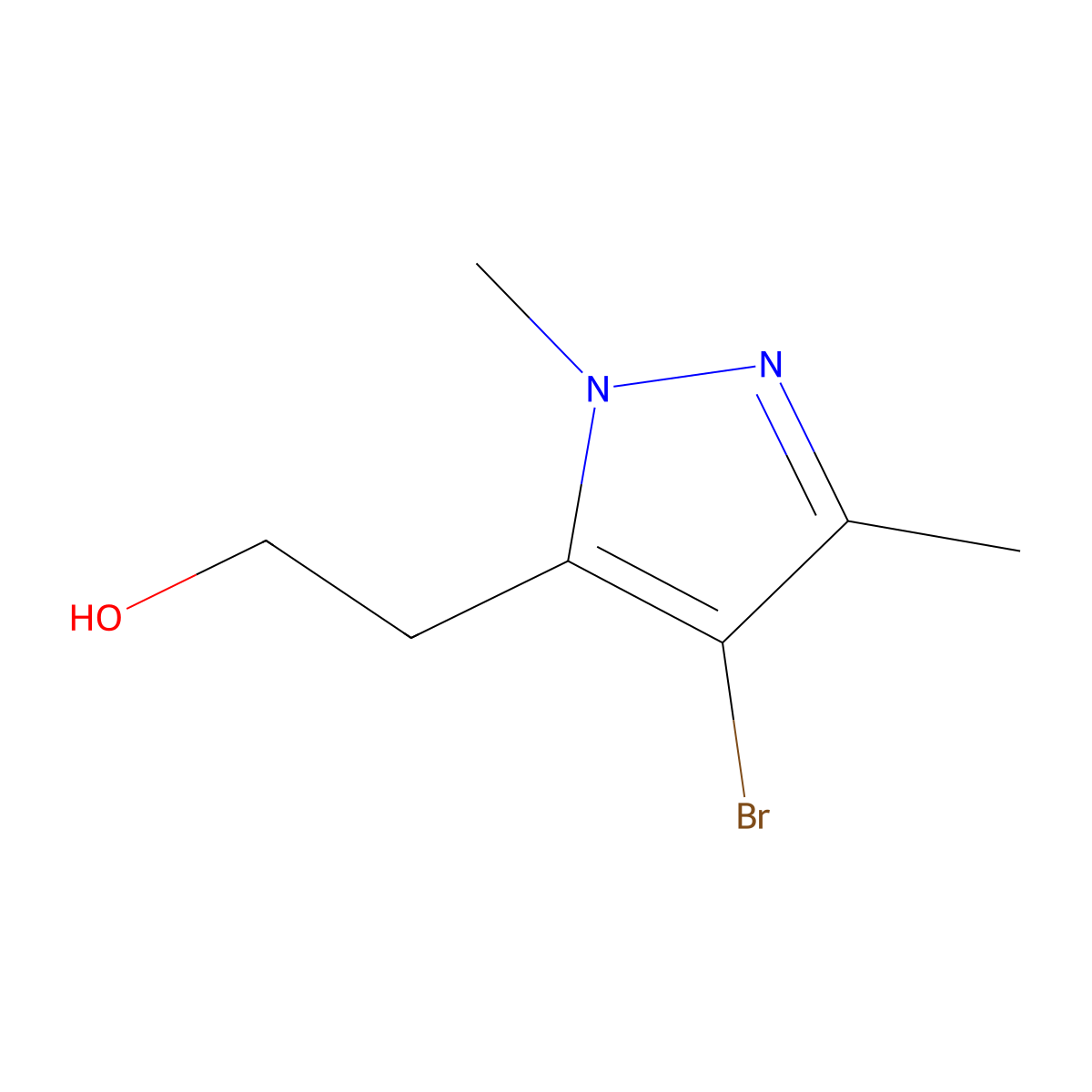 2-(4-Bromo-1,3-dimethylpyrazol-5-yl)ethanol molecular structure, CAS 1488272-74-7