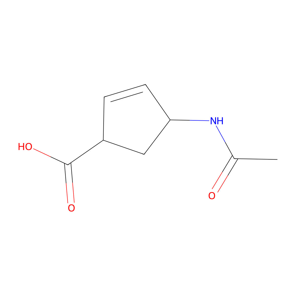 4-Acetamidocyclopent-2-ene-1-carboxylic acid molecular structure, CAS 1488272-76-9