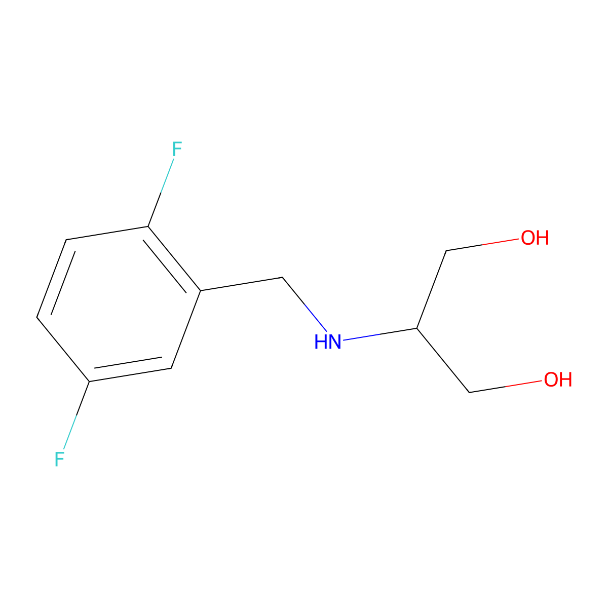 2-{[(2,5-Difluorophenyl)methyl]amino}propane-1,3-diol molecular structure, CAS 1488273-81-9
