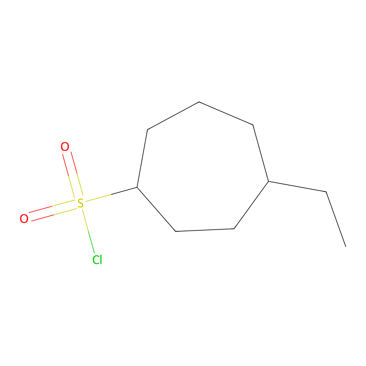 4-Ethylcycloheptane-1-sulfonyl chloride molecular structure, CAS 1488279-16-8