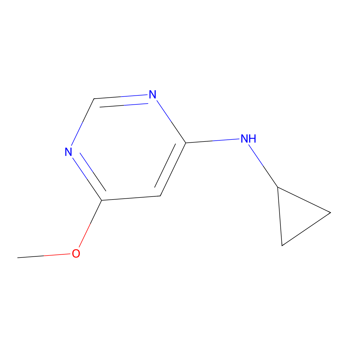N-cyclopropyl-6-methoxypyrimidin-4-amine molecular structure, CAS 1488293-95-3