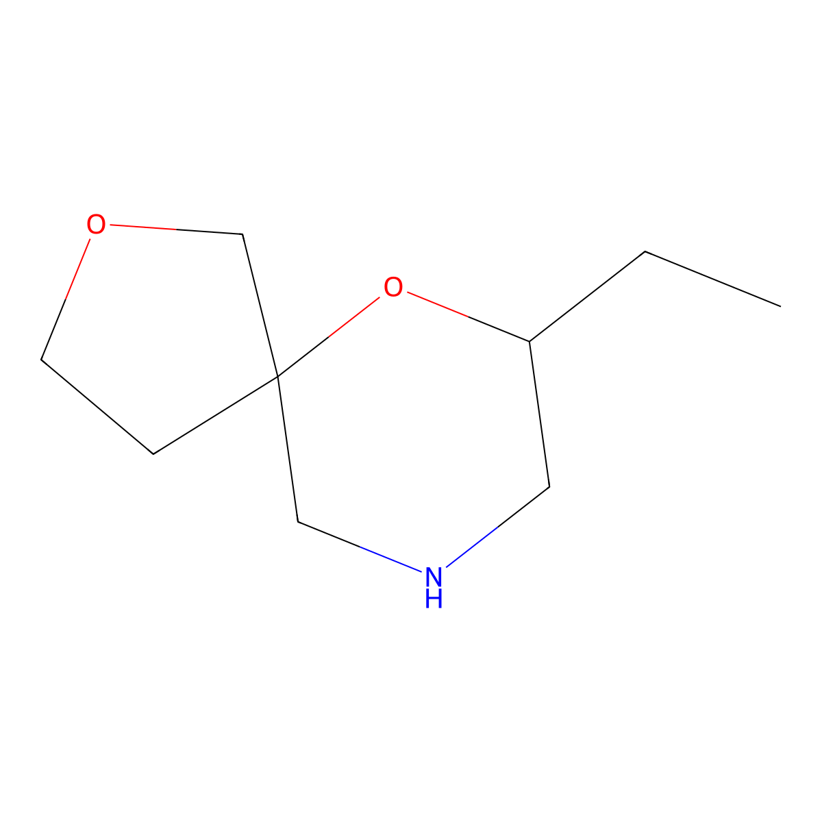 7-Ethyl-2,6-dioxa-9-azaspiro[4.5]decane molecular structure, CAS 1488303-26-9