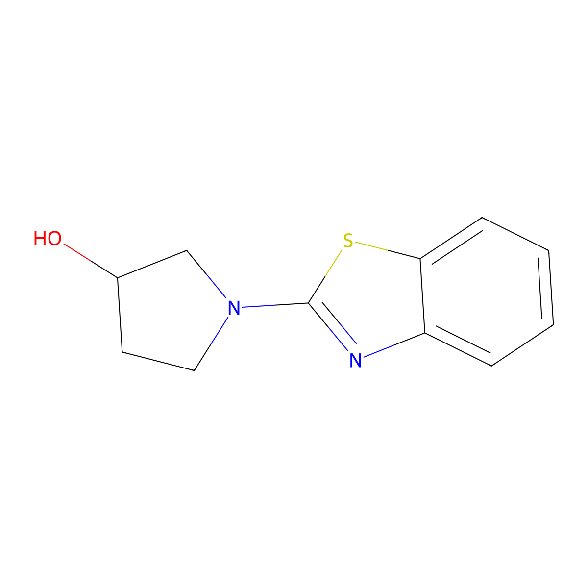1-(Benzo[d]thiazol-2-yl)pyrrolidin-3-ol molecular structure, CAS 148834-16-6
