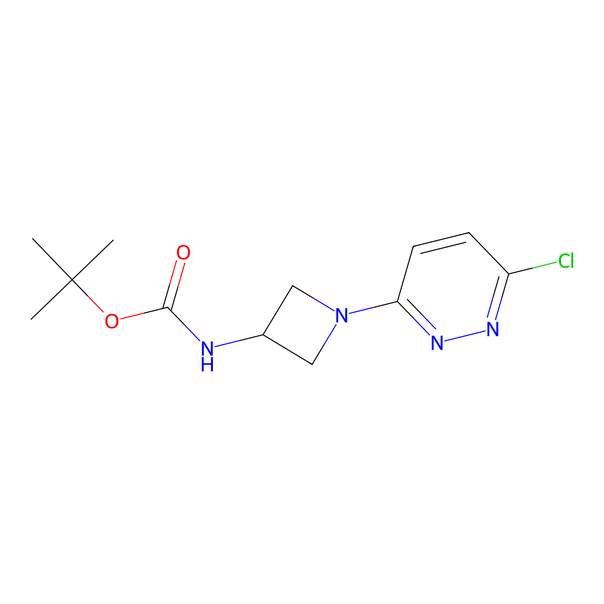 tert-butyl N-[1-(6-chloropyridazin-3-yl)azetidin-3-yl]carbamate molecular structure, CAS 1488340-88-0