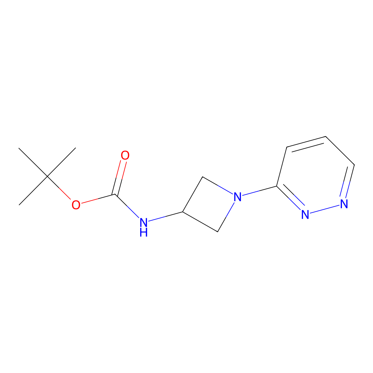 tert-butyl N-[1-(pyridazin-3-yl)azetidin-3-yl]carbamate molecular structure, CAS 1488340-90-4